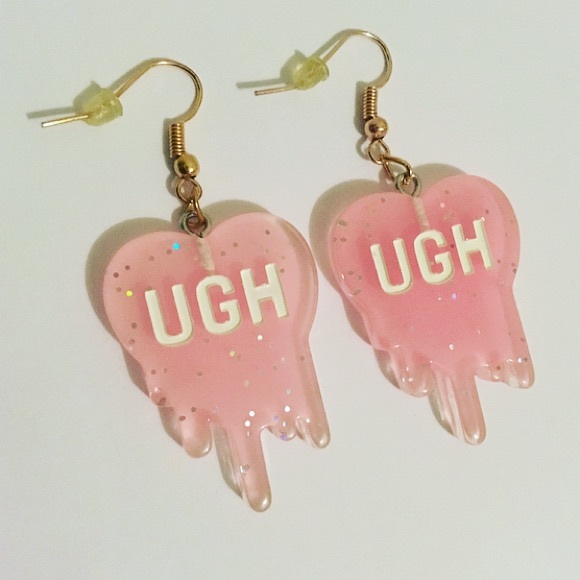 Handmade Jewelry - UGH Melted Heart Earrings